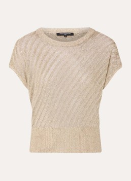 French Connection Dames Jada grofgebreide top met lurex in de kleur Goud
