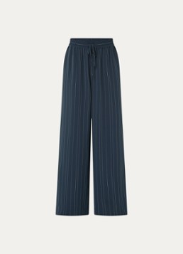 French Connection Dames Erma high waist wide fit pantalon met krijtstreep in de kleur Donkerblauw
