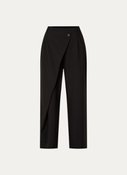 French Connection Dames Junis high waist wide fit pantalon met overslag in de kleur Zwart