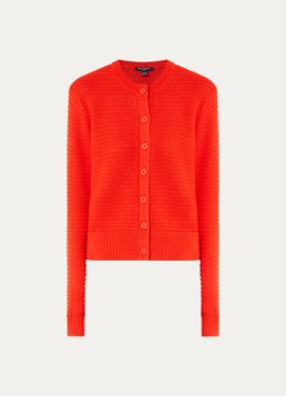 French Connection Dames Lily Mozart grofgebreid vest met structuur in de kleur Rood
