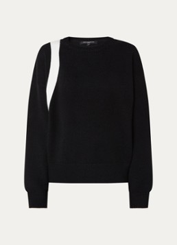 French Connection Dames Davan fijngebreide trui met strikdetail in de kleur Zwart