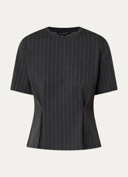 French Connection Dames Sarai T-shirt met krijtstreep in de kleur Antraciet