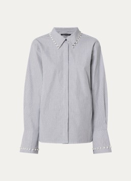 French Connection Dames Cambria blouse met streepprint in de kleur Donkerblauw