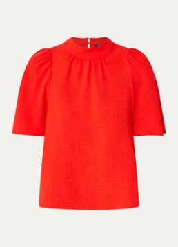 French Connection Dames Codie top met pofmouw in de kleur Rood