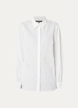 French Connection Dames Cambria blouse met imitatieparels in de kleur Wit