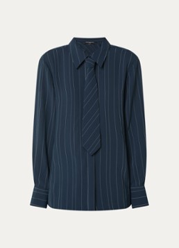 French Connection Dames Erma blouse met krijtstreep in de kleur Donkerblauw