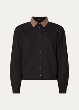 French Connection Dames Veda blouse met kraag in de kleur Zwart