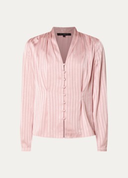 French Connection Dames Maggie tuniek van satijn met streepprint in de kleur Roze