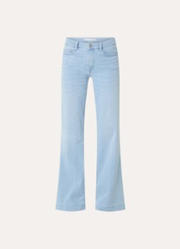 MAC Jeans Dames Dream mid waist wide fit jeans met steekzakken in de kleur Lichtblauw
