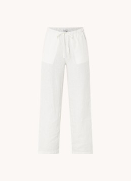Rails Dames Emmie mid waist loose fit broek van linnen met steekzakken in de kleur Wit