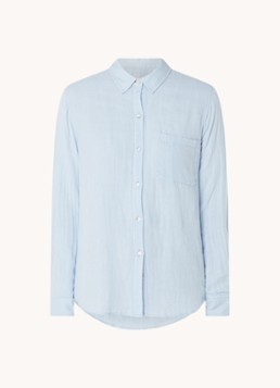 Rails Dames Ellis blouse van katoen met borstzak in de kleur Lichtblauw