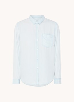 Rails Dames Ingrid blouse met borstzak in de kleur Lichtblauw