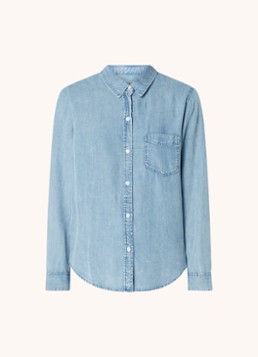 Rails Dames Ingrid blouse van chambray met borstzak in de kleur Blauw