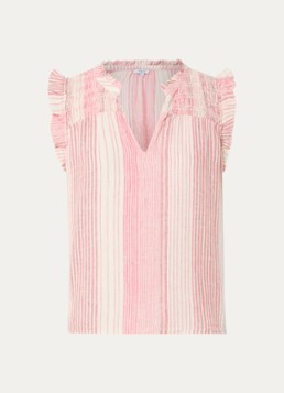 Rails Dames Arlene tuniek in linnenblend met streepprint in de kleur Beige