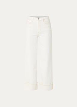 Rails Dames Getty high waist wide leg jeans met gekleurde wassing in de kleur Gebroken wit