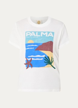 Rails Dames The Classic Crew T-shirt met print in de kleur Gebroken wit