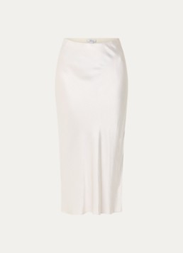 Rails Dames Anya midi rok van satijn in de kleur Gebroken wit