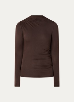 Rails Dames Joelle longsleeve met plooidetail in de kleur Bruin