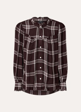 Rails Dames Alanna blouse met ruitdessin in de kleur Chocoladebruin