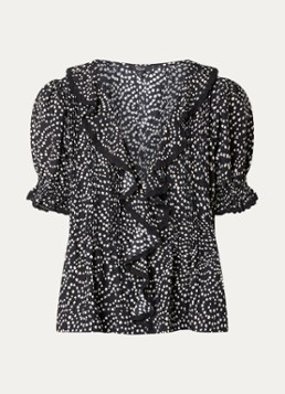 Rails Dames Bloom tuniek met bloemenprint en pofmouw in de kleur Zwart