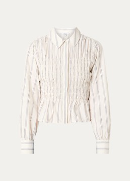 Rails Dames Bradshaw blouse met streepprint en smockwerk in de kleur Ivoor