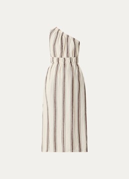 Rails Dames Selani one shoulder maxi jurk met streepprint in de kleur Creme