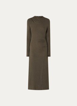Rails Dames Margaret fijngebreide maxi jurk met plooidetail in de kleur Olijfgroen