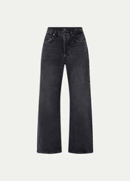Rails Dames Belmont high waist wide leg jeans met gekleurde wassing in de kleur Zwart