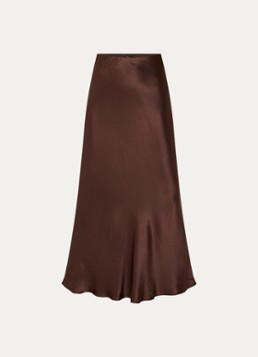 Rails Dames Romina maxi rok van satijn in de kleur Bruin