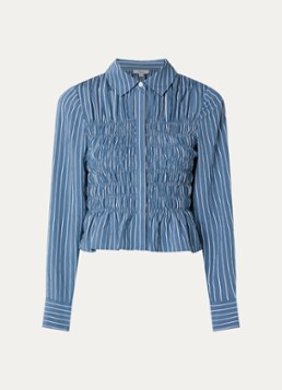 Rails Dames Bradshaw blouse met smockwerk en streepprint in de kleur Blauw