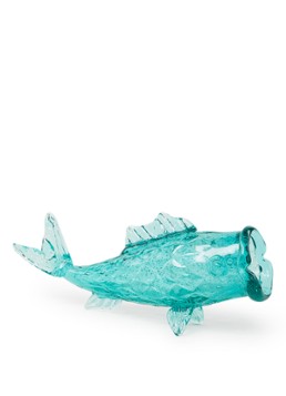 POLSPOTTEN Fish decoratieve pot 24 cm Turquoise - Deal