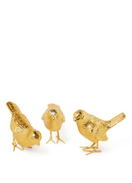 POLSPOTTEN Sparrow mus ornament set van 3 Goud - Deal