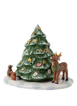 Villeroy & Boch Christmas Toys kerstboom met bosdieren waxinelichthouder 23 cm Groen - Deal