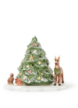 Villeroy & Boch Christmas Toys kerstboom met bosdieren waxinelichthouder 23 cm Groen - Deal