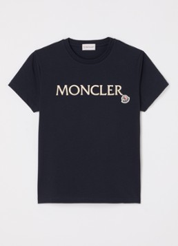 Moncler Meisjes T-shirt met logoborduring in de kleur Donkerblauw, maat: 152