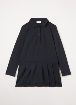 Moncler Meisjes Polojurk met logoborduring in de kleur Donkerblauw, maat: 116