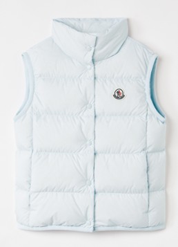 Moncler Meisjes Badia bodywarmer met donsvulling in de kleur Lichtblauw, maat: 14A=164