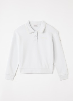 Moncler Meisjes Sweater met polokraag in de kleur Lichtblauw, maat: 12A=152
