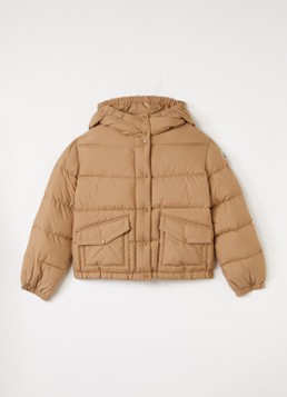 Moncler Meisjes Phelanta pufferjack met donsvulling en klepzakken in de kleur Cognac, maat: 10A=140