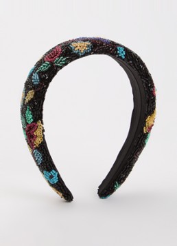 Becksöndergaard Dames Fairygard haarband met kralendecoratie in de kleur Zwart, maat: 30 x 22 cm