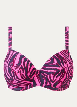 PrimaDonna Dames Malabo bikinitop met beugel en zebraprint in de kleur Roze