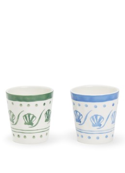 Anna + Nina Coastal Charm kopje 20 cl set van 2 Gebroken wit - Deal