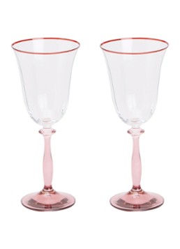 Anna + Nina Clara Optic wijnglas 25 cl set van 2 Roze - Deal