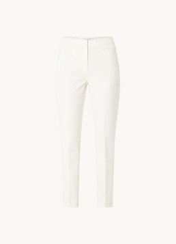 Fifth House Dames Nato high waist slim fit cropped pantalon met steekzakken in de kleur Gebroken wit