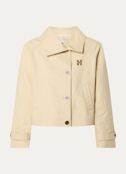 Fifth House Dames Leala trenchcoat met steekzakken en asymmetrische hals in de kleur Beige