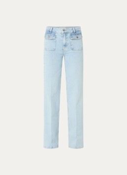 Fifth House Dames Bella high waist straight leg jeans met lichte wassing in de kleur Indigo