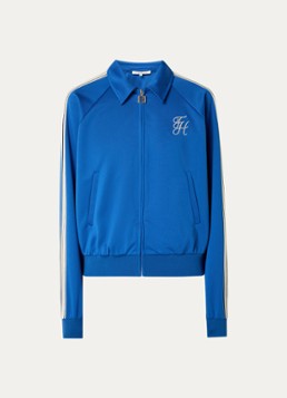 Fifth House Dames Sweatvest met logoborduring en steekzakken in de kleur Royalblauw