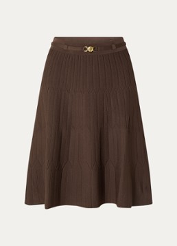Fifth House Dames Malya midi rok met structuur in de kleur Bruin