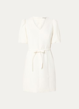 Fifth House Dames Marloes mini jurk met pofmouw in de kleur Wit