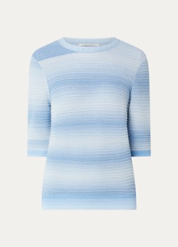 Fifth House Dames Marylou grofgebreide top met lurex in de kleur Blauw